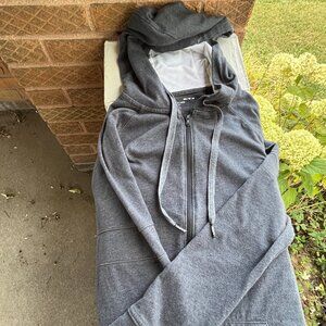 UNDER ARMOUR Full Zipper Charcoal Gray Cotton Blend Hooded Sweatshirt Hoodie M